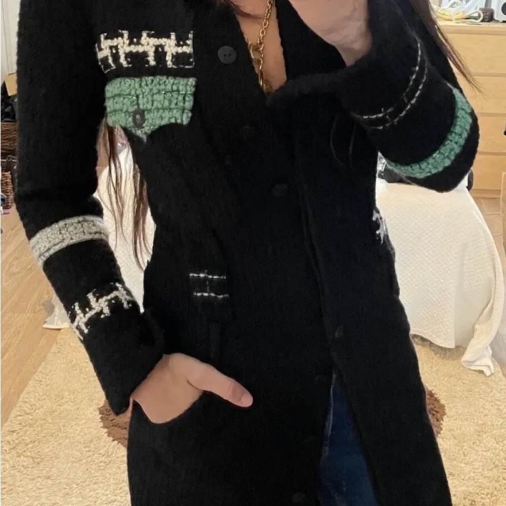 Authentic Chanel Black Coat in a size 38